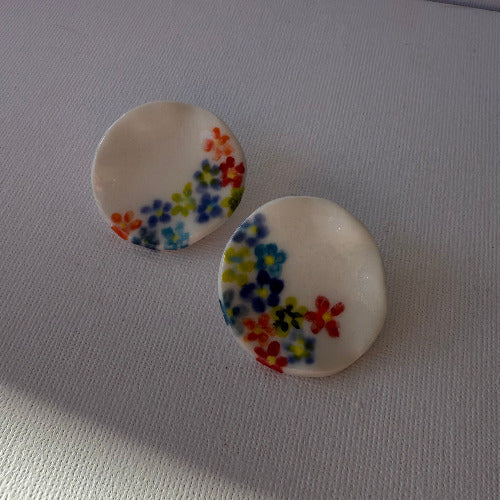 Ceramic Jewellery, earrings, porcelain studs, studs, large studs, stud earrings elegant earrings. One of a kind earrings. Bridal earrings.