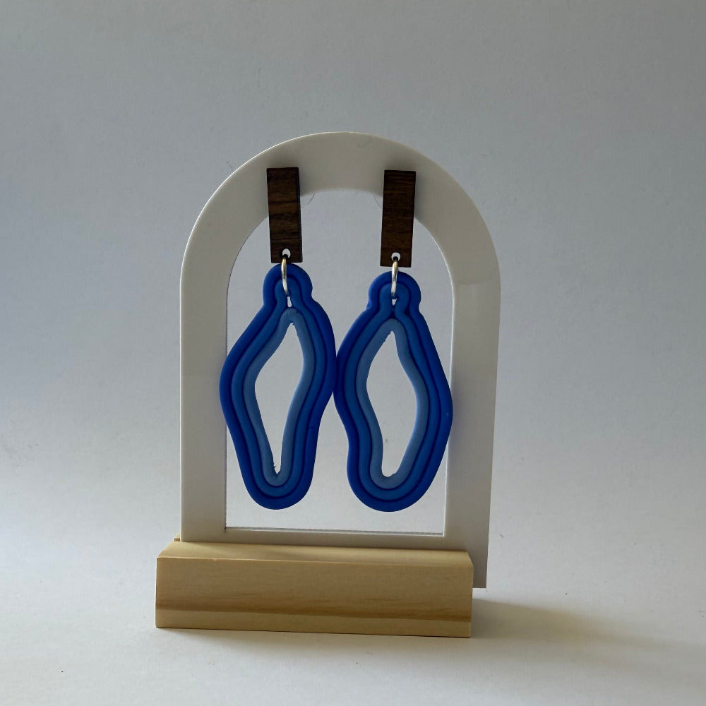 Waveform Polymer Clay Earrings – Cobalt Coast