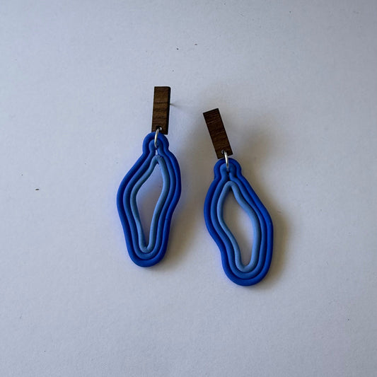 Waveform Polymer Clay Earrings – Cobalt Coast