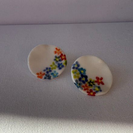Ceramic Jewellery, earrings, porcelain studs, studs, large studs, stud earrings elegant earrings. One of a kind earrings. Bridal earrings.