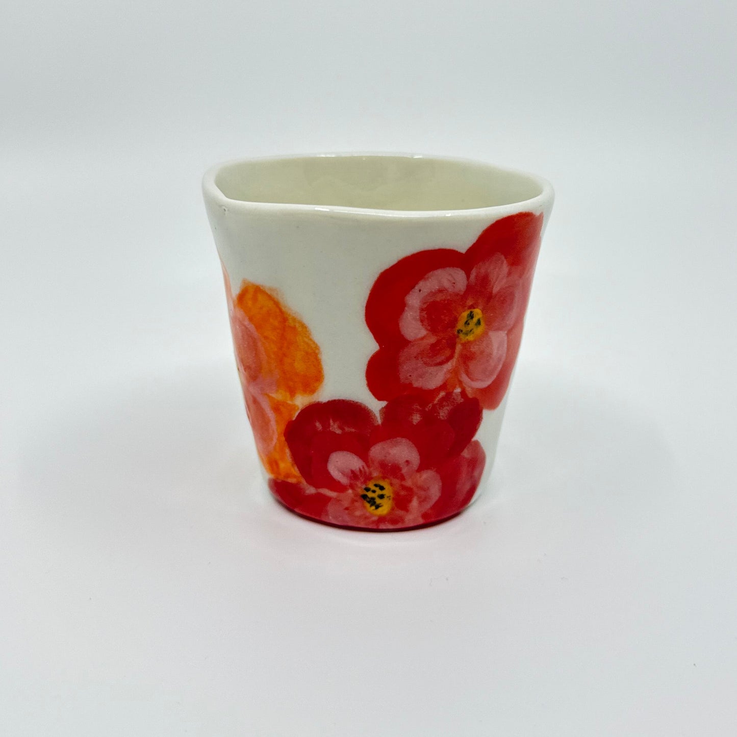 Out My Window – Hand Painted Floral Porcelain Cup