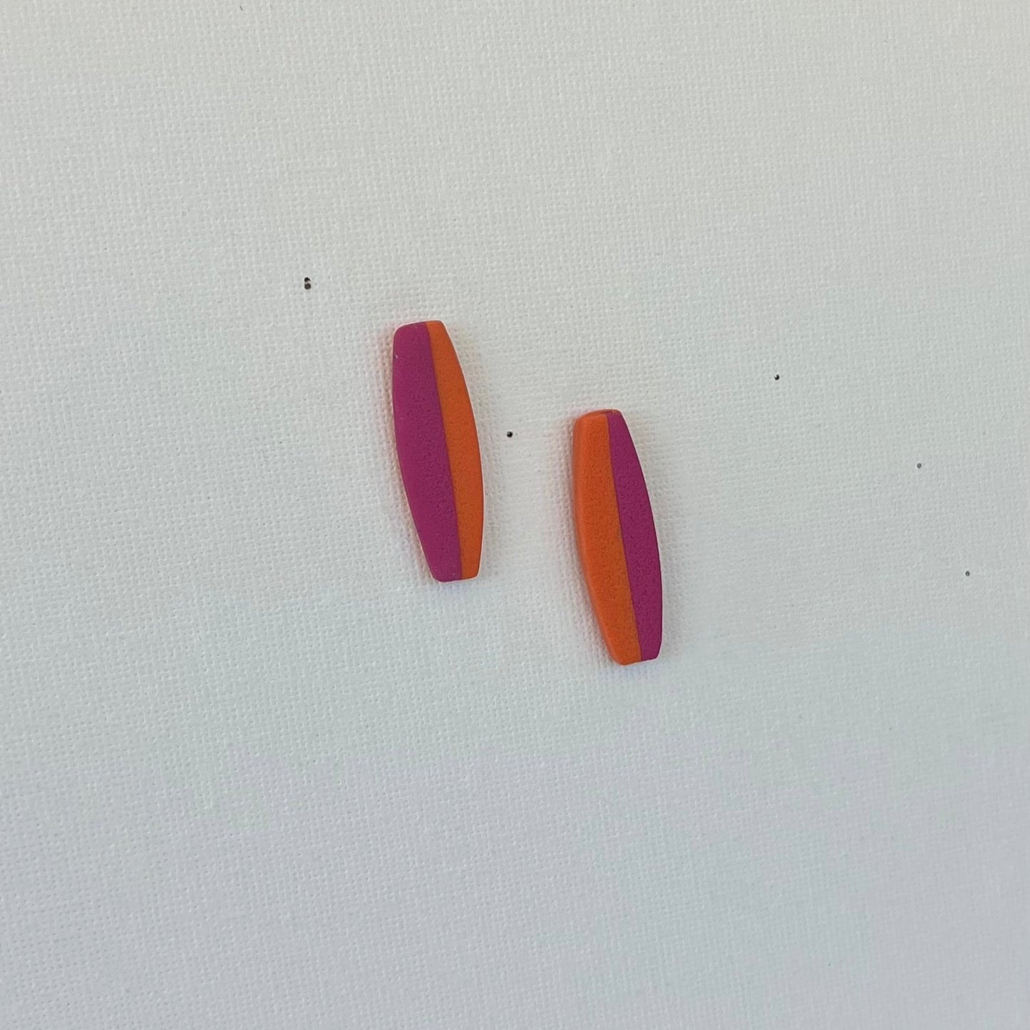 Pink and Orange Long Drop Studs
