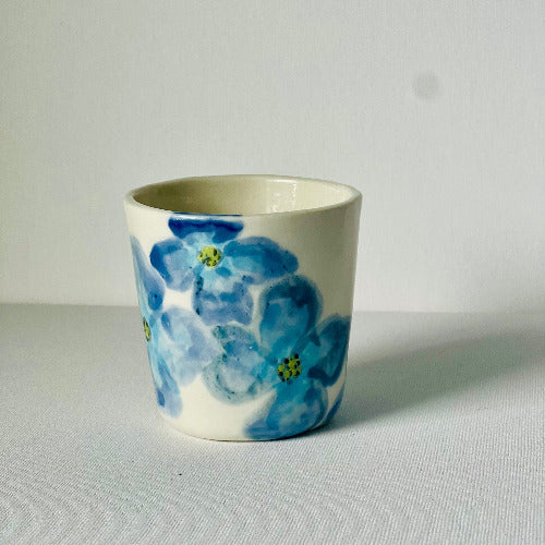 Porcelain cup, handpainted porcelain cup, ceramic cup, wine cup, tea cup. message cup, kind words cup.