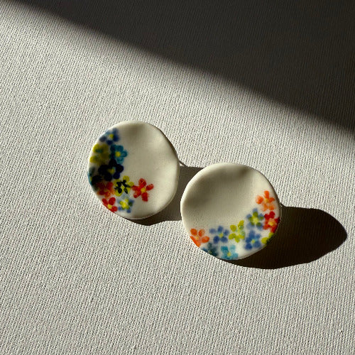 Ceramic Jewellery, earrings, porcelain studs, studs, large studs, stud earrings elegant earrings. One of a kind earrings. Bridal earrings.