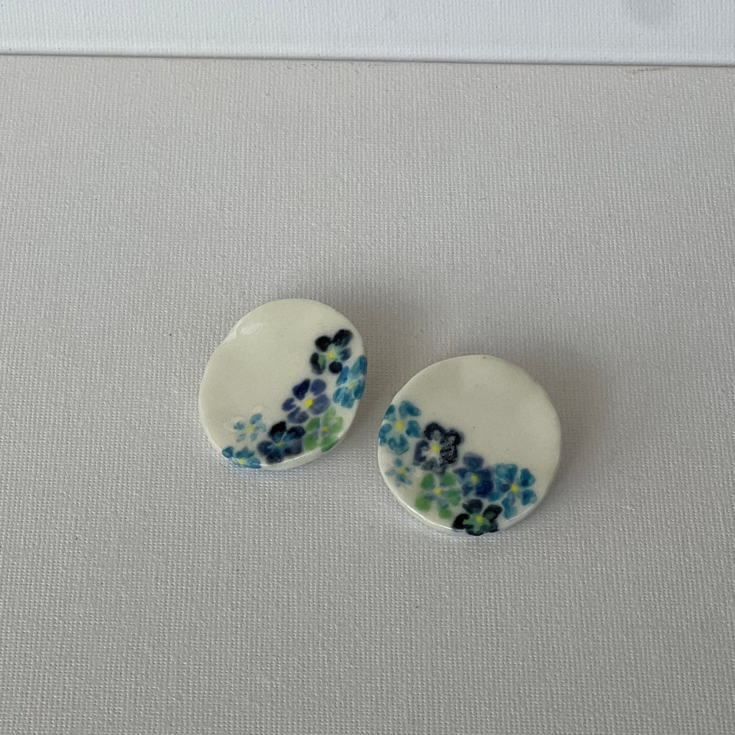 Large Porcelain Handpainted Stud Earrings
