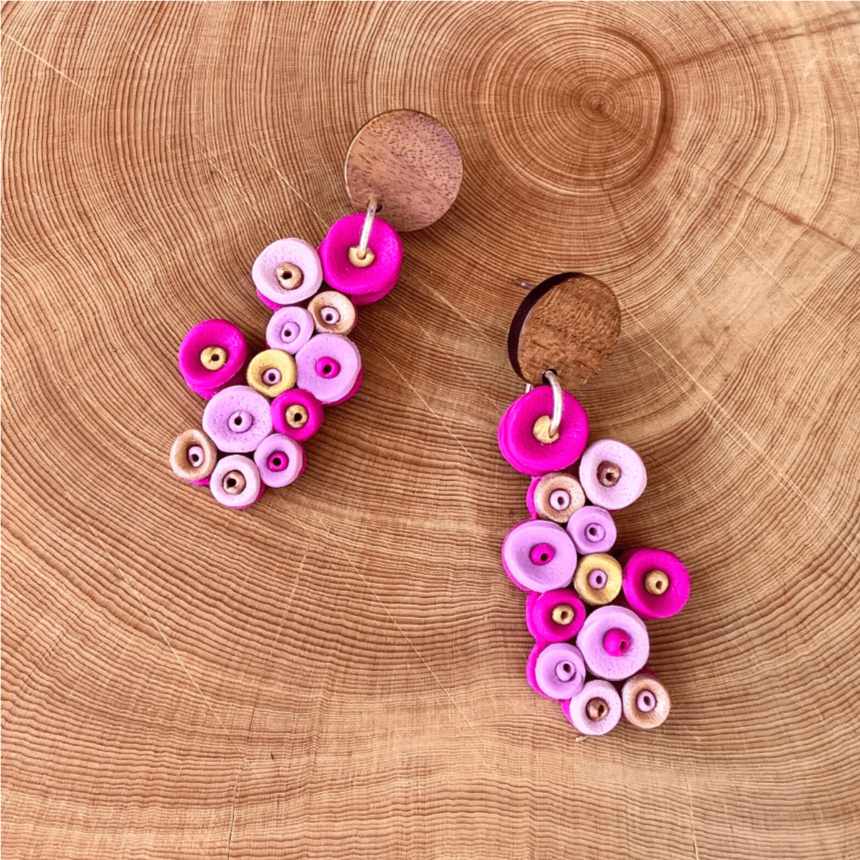 Coral Cascade Polymerclay Dangles