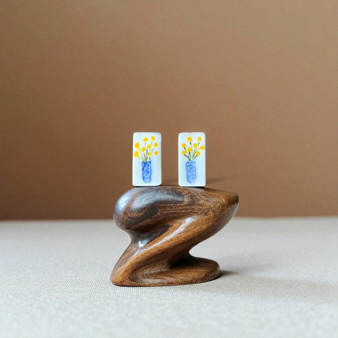 Porcelain billy button earrings