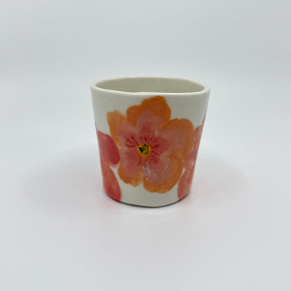 Out My Window – Hand Painted Floral Porcelain Cup