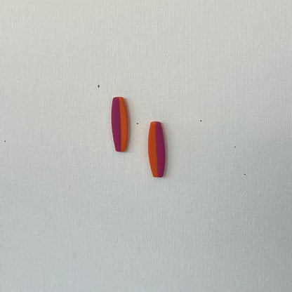 Pink and Orange Long Drop Studs