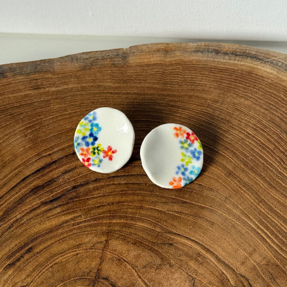 Ceramic Jewellery, earrings, porcelain studs, studs, large studs, stud earrings elegant earrings. One of a kind earrings. Bridal earrings.