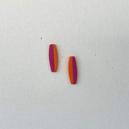 Pink and Orange Long Drop Studs