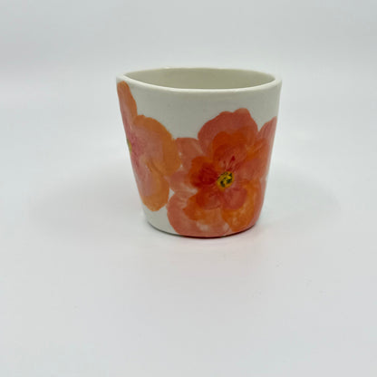 Out My Window – Hand Painted Floral Porcelain Cup