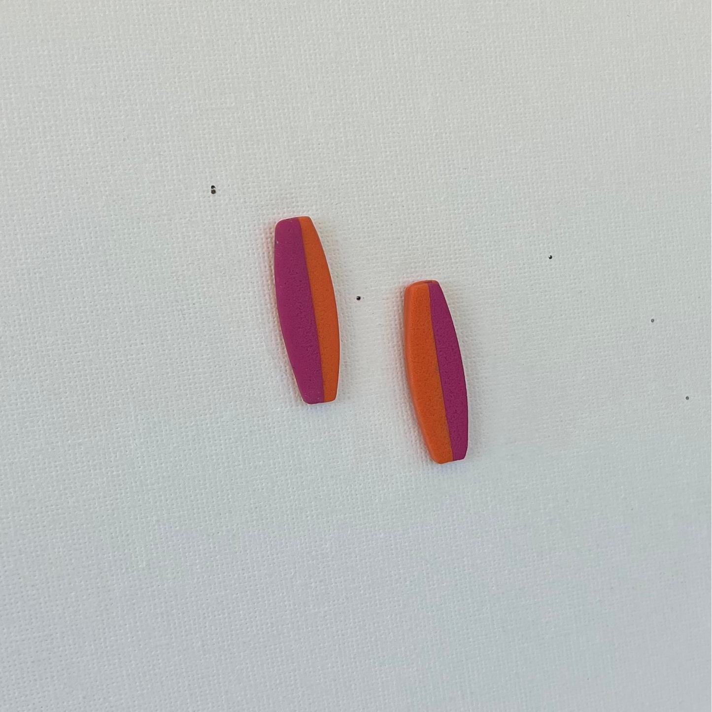 Pink and Orange Long Drop Studs