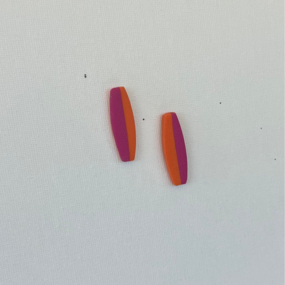 Pink and Orange Long Drop Studs