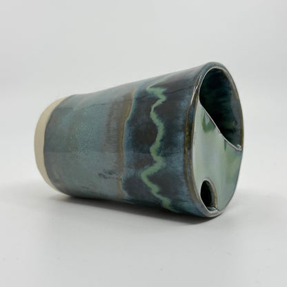One of a Kind Large Winter Ocean Stoneware Sip Cup