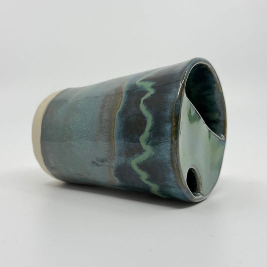 One of a Kind Large Winter Ocean Stoneware Sip Cup