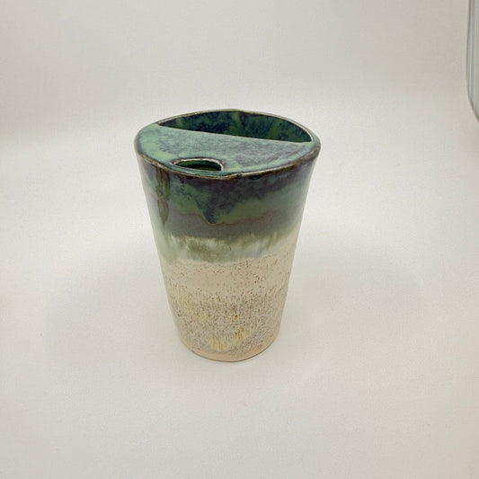 One of a Kind Large Winter Ocean Stoneware Sip Cup