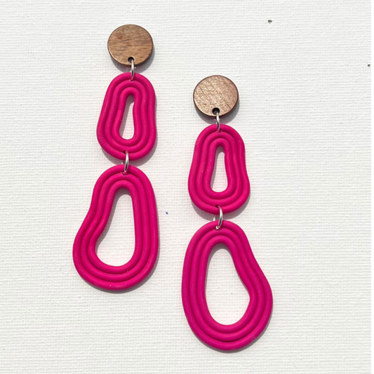 Pink Organic Dangles