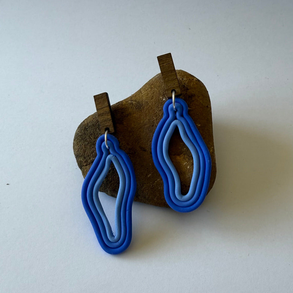Waveform Polymer Clay Earrings – Cobalt Coast