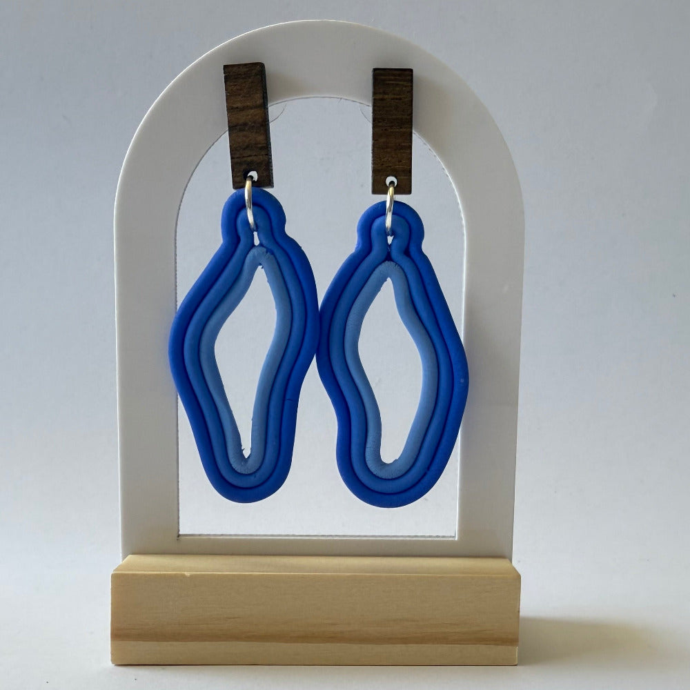 Waveform Polymer Clay Earrings – Cobalt Coast