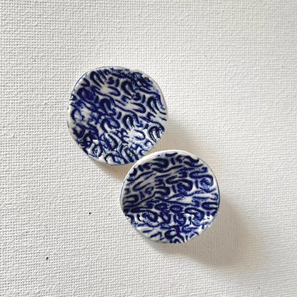 Large Porcelain Handpainted Stud Earrings