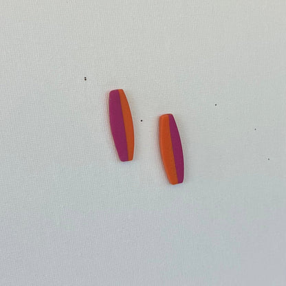 Pink and Orange Long Drop Studs