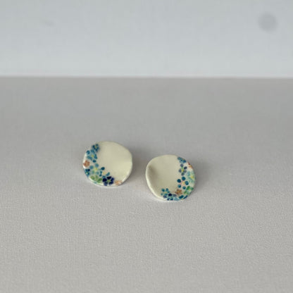 Large Porcelain Handpainted Stud Earrings