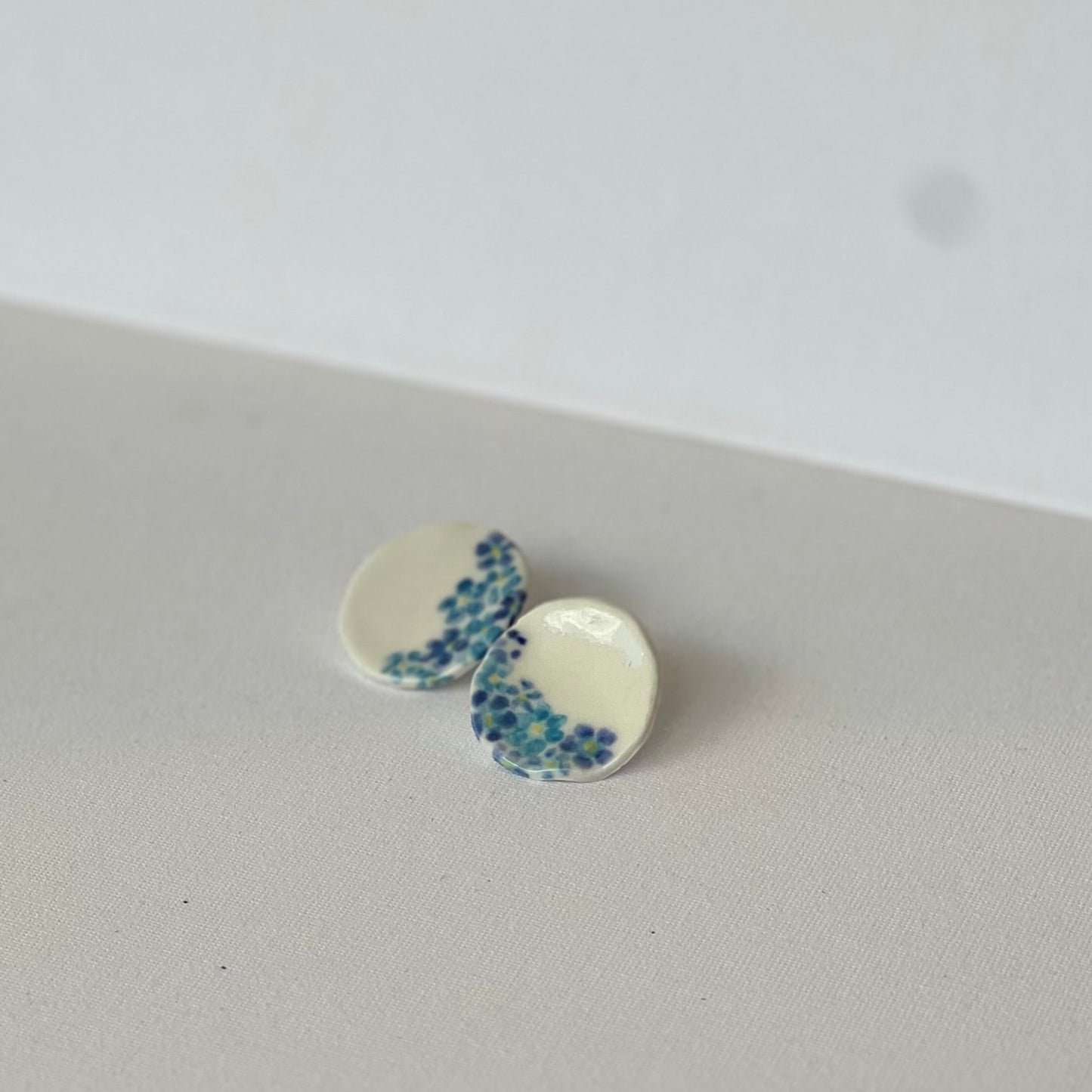 Large Porcelain Handpainted Stud Earrings