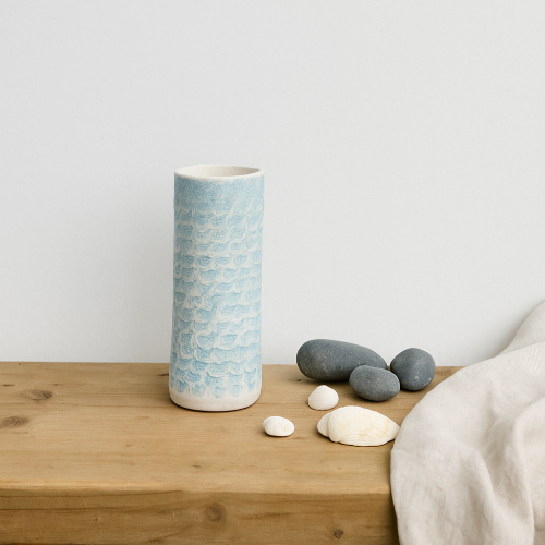 Porcelain Baby Blue Coral Vase