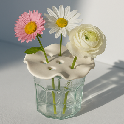 Porcelain frog, porcelain flower frog, porcelain vase topper, propagation tool. 