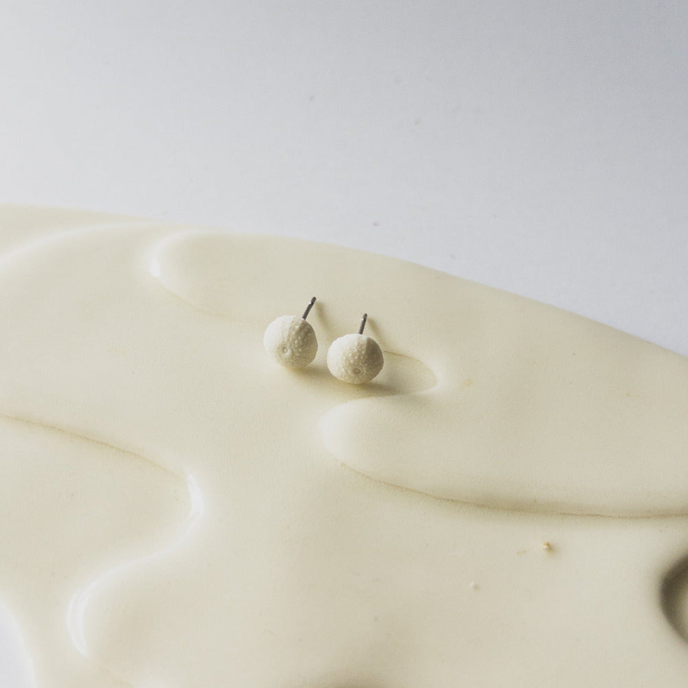 Mini Porcelain Sea Urchin Earrings – Coastal Keepsakes