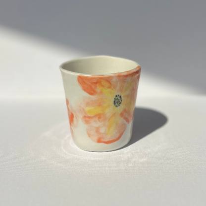 Porcelain cup, handpainted porcelain cup, ceramic cup, wine cup, tea cup.