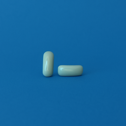 Handmade porcelain turquoise blue earrings with blue background showing the size of the studs.