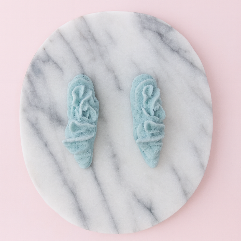 Lagoon Coral Stud earrings – handmade turquoise porcelain studs