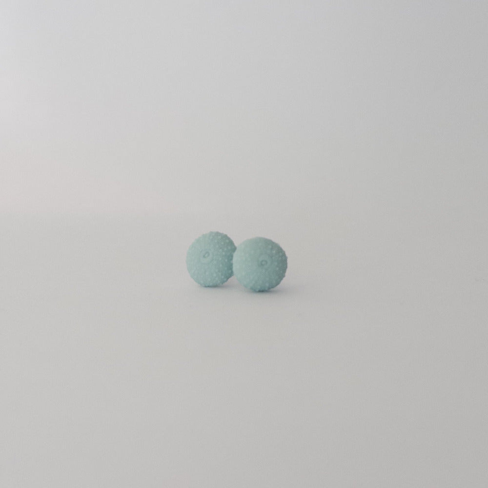 Lagoon porcelain sea urchin earrings – small coastal studs for adults and kids