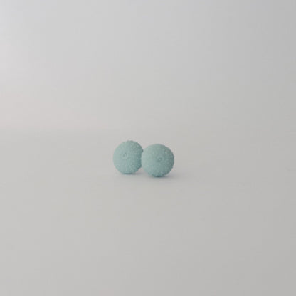 Lagoon porcelain sea urchin earrings – small coastal studs for adults and kids