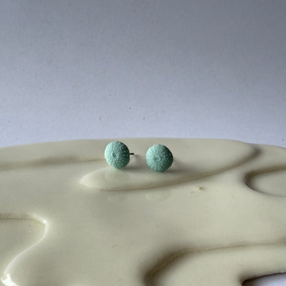 Lagoon porcelain sea urchin earrings – small coastal studs for adults and kids