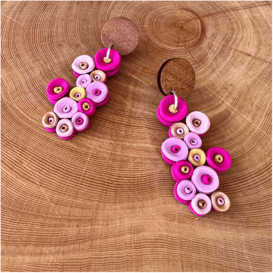 Handcrafted Coral Polymerclay Earrings