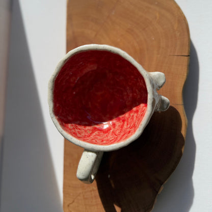 Handmade ceramic boobie cup with a natural glaze, designed in collaboration with Tash Robinson – 20% of sales donated to the Jane McGrath Foundation