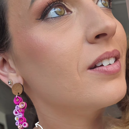 Pink Coral Dangle Earrings. Lightweight with a pop of colour.