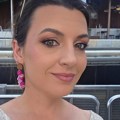 Pink Coral Earrings. Polymerclay dangle earrings.