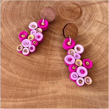 Polymer clay earrings, light earrings, unique earrings.
