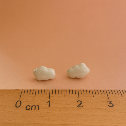Porcelain cloud earrings with ruler