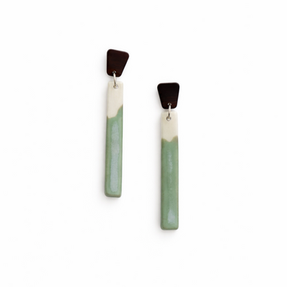 Seafoam long porcelain dangle 