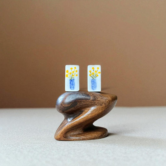 Porcelain billy button earrings