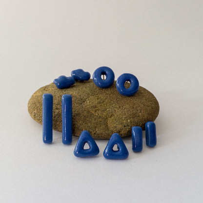 The Tide + Form Collection of cobalt blue studs. Porcelain Studs for everyday wear. 