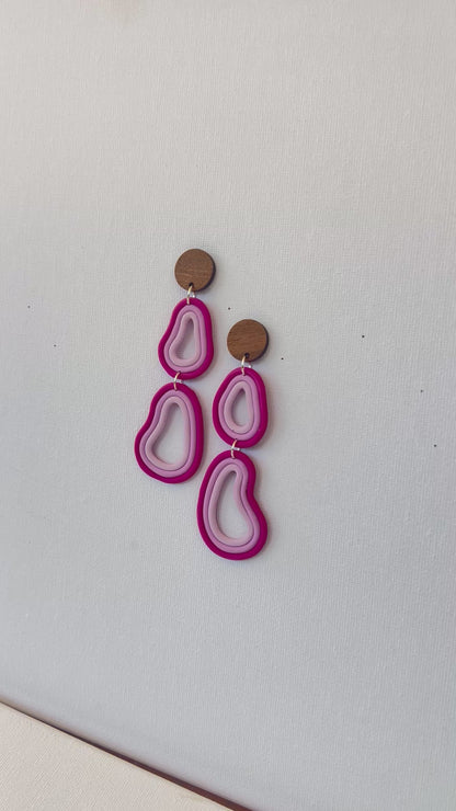 Tidal Bloom Dangle Earrings in Monochromatic Pink